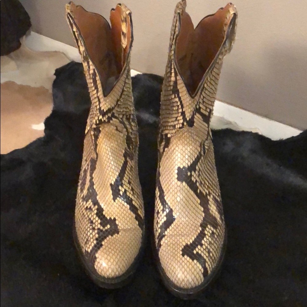 Lucchese python cowboy boots. Extremely rare!!